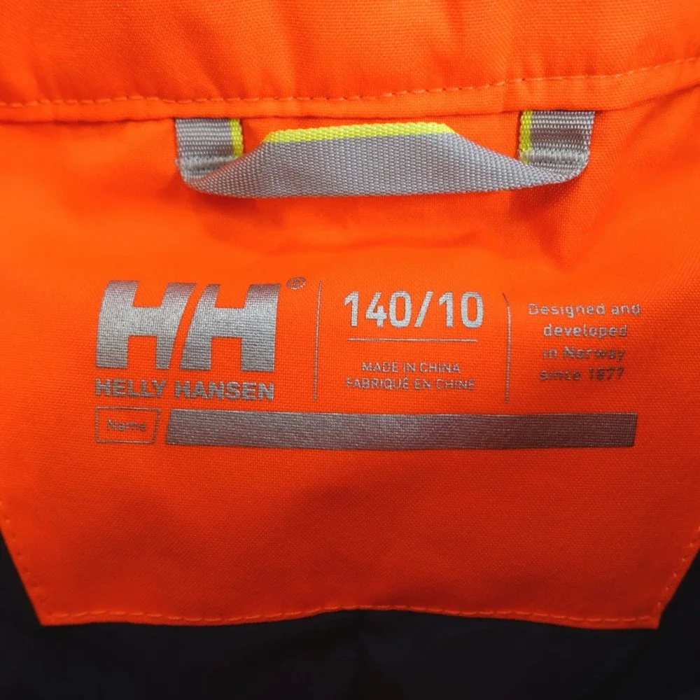 Helly Hansen Kids 10 Orange Primaloft Ski Snowboard Pants High Vis Neon Insulate